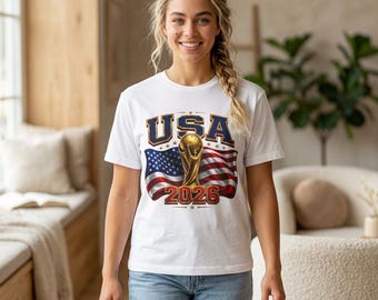 USA Soccer World Cup 2026 Fan T-Shirt, American Football Tee