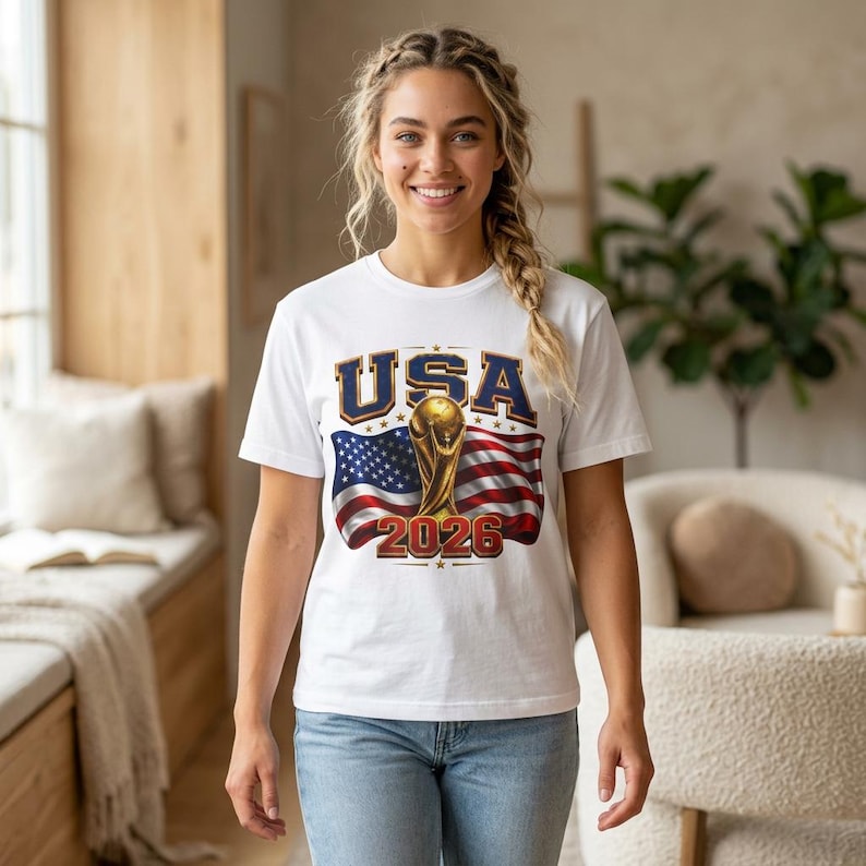 USA Soccer World Cup 2026 Fan T-Shirt, American Football Tee image 1