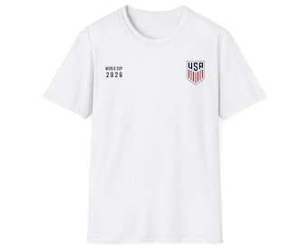 USA Shield World Cup 2026 T-Shirt | Soccer Crest Tee, Red Navy