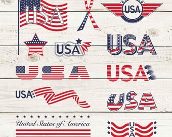 12 x USA  Files, vector Instant Digital Download (SVG, PDF Download)