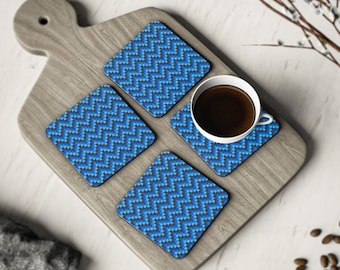 Posavasos en zigzag dibujados a mano: posavasos geométricos modernos