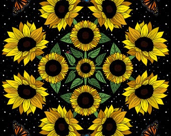 The Celestial Sunflowers Print | 8x10