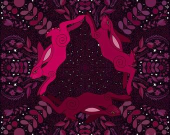 The Raspberry Rabbits Print | 8x10