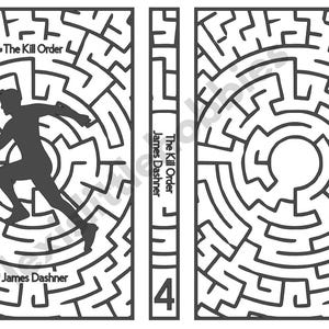 May include: The Kill Order book cover featuring a black and white maze design with a silhouette of a person running through the maze. The title "The Kill Order" and author "James Dashner" are printed on the cover. The number "4" is printed on the spine.