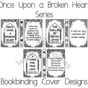Once Upon a Broken Heart Series Bookbinding Cover Designs | PNG Files | Digital Download