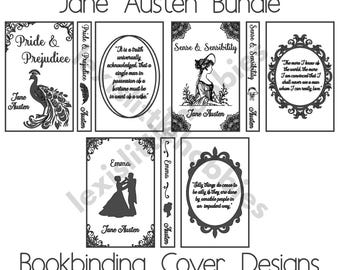 Jane Austen Bundle Bookbinding Cover Designs | PNG Files | Digital Download