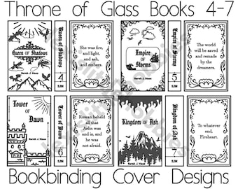 Throne of Glass Books 4-7 Bookbinding Cover Designs | PNG Files | Digital Download