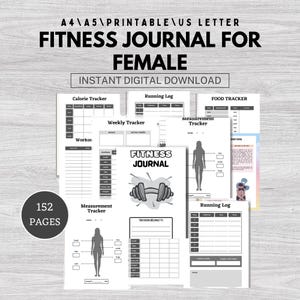 Fitness Journal for Women | Digital Planner for Health & Wellness | Workout Tracker, Meal Planner, Weight Loss Goals, Self-Care, Motivation