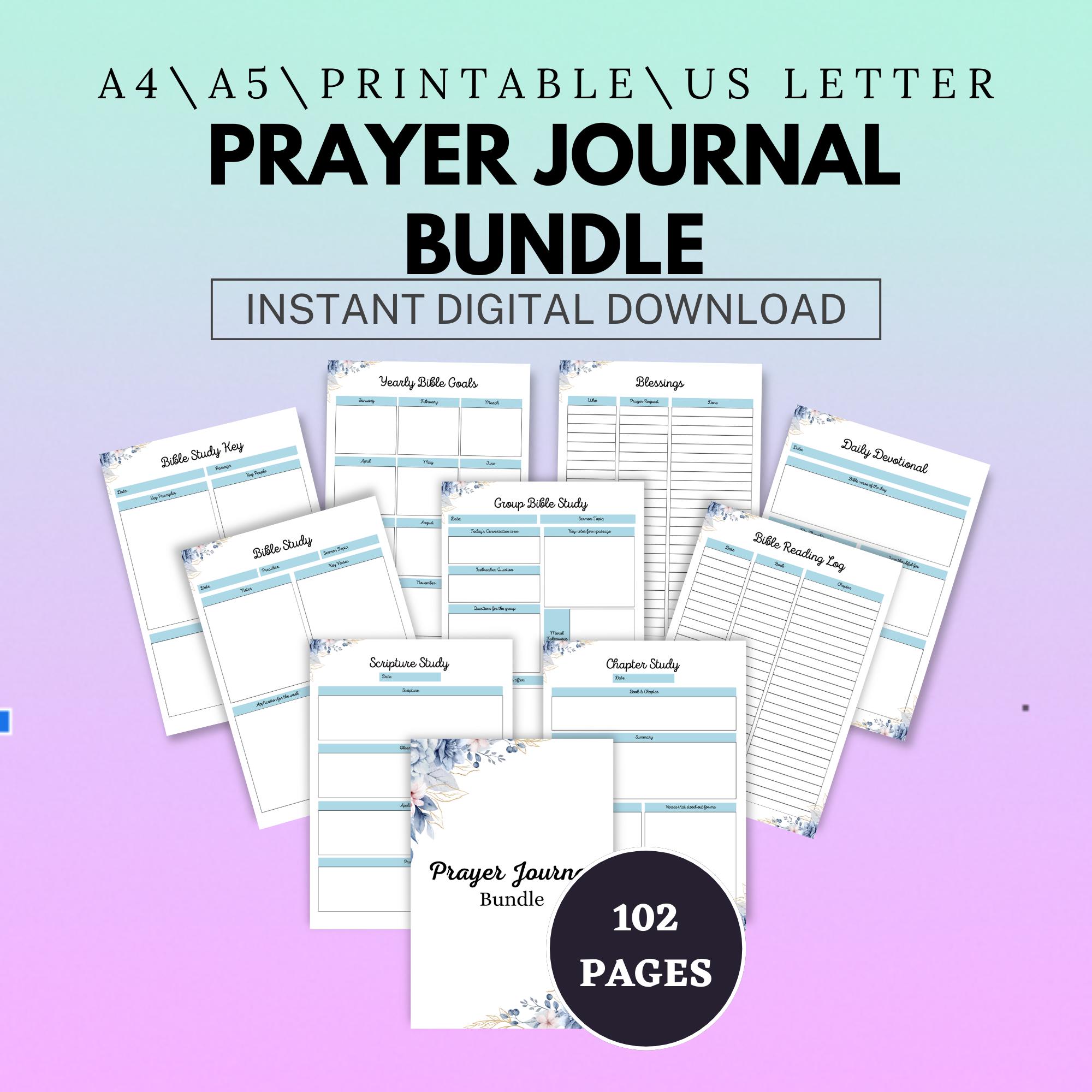 Printable Prayer Journal | Digital One-page Planner for Reflection ...
