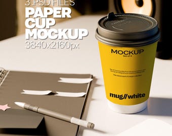 Coffee Cup Mockup Bundle – Pappbecher Branding, 3 PSD Dateien