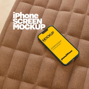 iPhone Screen Mockup for UI UX Designers staged on a Dark Fabric Mockup