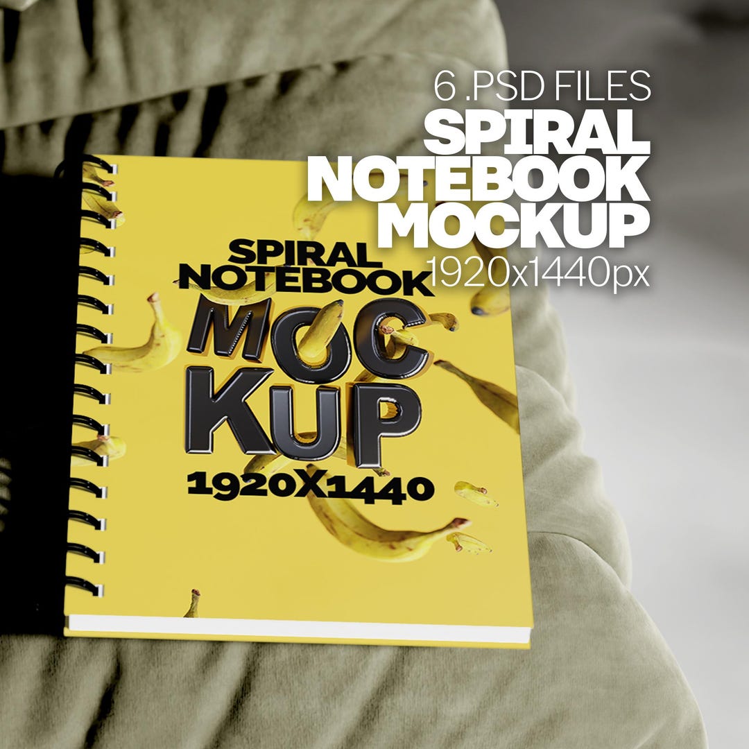 Spiral Notebook Mockup Bundle: Print-on-demand PSD Mock-up Files - Etsy