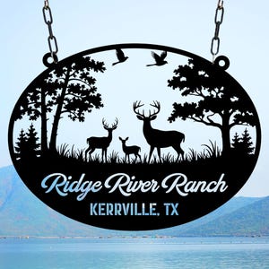 Personalized Metal Farm Sign, Custom Metal Deer Cabin Sign, Ranch Sign, Barn Sign, Farm Gate Sign, Farm Name Sign, Home Decor, Hunter Gift