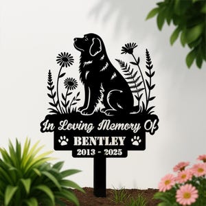 Custom Newfoundlands Dog Memorial Stake, Newfoundlands Dog Garden Decor, Dog Garden Sign, Dog Metal Stake, Remembrance Stake, Sympathy Gift