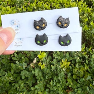 Halloween Clay Stud Earrings: Polymer Clay Spooky Jewelry image 13