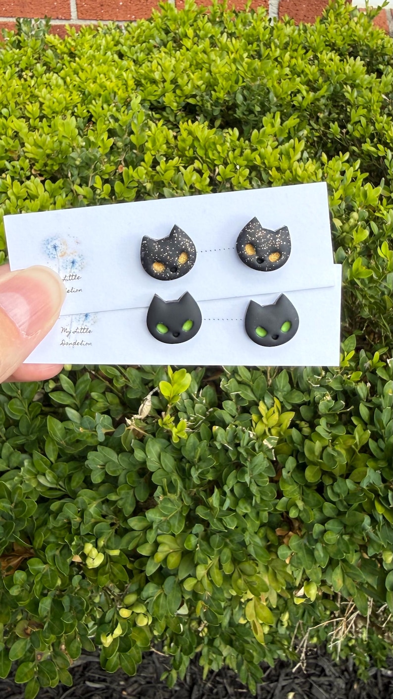 Halloween Clay Stud Earrings: Polymer Clay Spooky Jewelry image 13