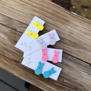 Peeps Earrings! Polymer Clay Easter studs!