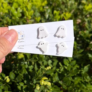 Halloween Clay Stud Earrings: Polymer Clay Spooky Jewelry image 11