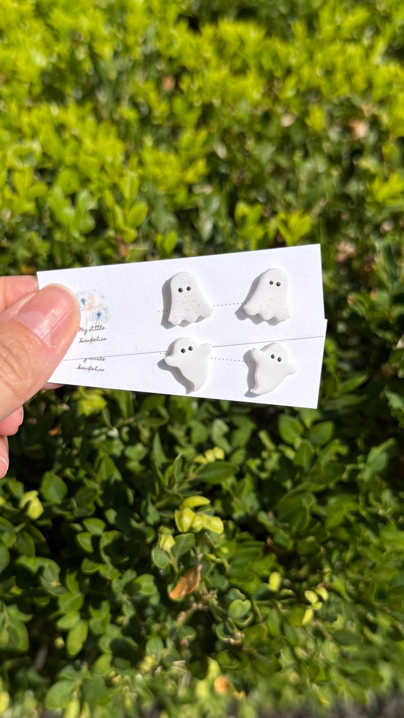 Halloween Clay Stud Earrings: Polymer Clay Spooky Jewelry image 11