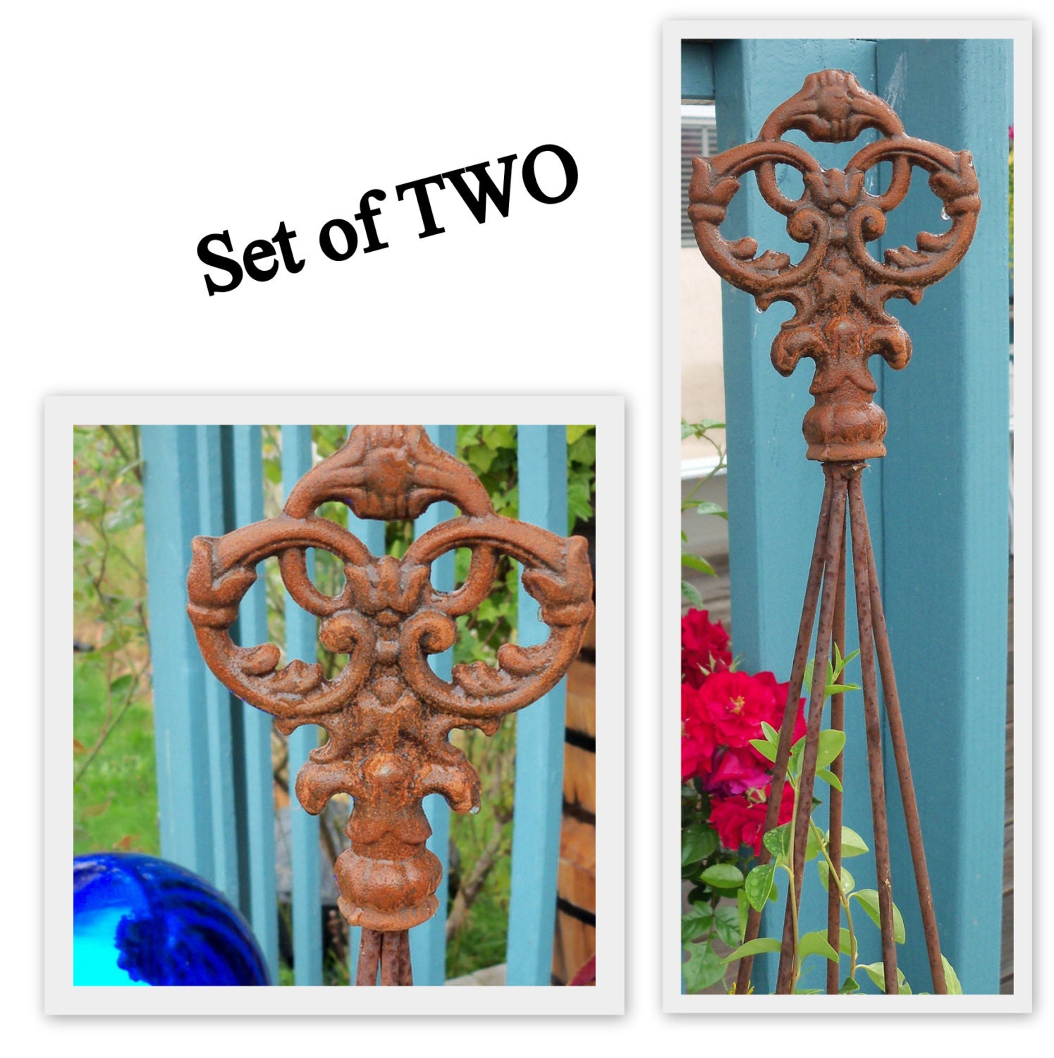 TWOClassic Trellis Tower All Metal Five Foot Tall with CROWN Etsy