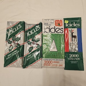 Lot of 4 Tinsel Christmas 18&quot; Silver Icicles 4000 Strands NOS
