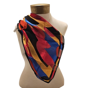 Oscar by Oscar de la Renta Silk Scarf Abstract Geometric Multicolor Square 20in