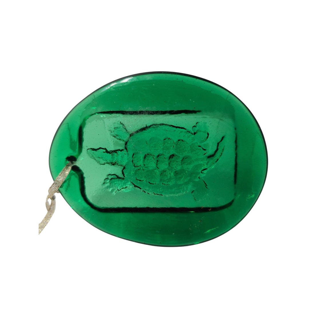 Vintage Blenko Green Glass Turtle Pendant Charm Hanging Ornament Art - Etsy
