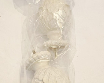 Set of 2 KIRSCH White Oak Leaf & Pinecone Finials Brackets Fits 1 3/8&quot; Pole NOS