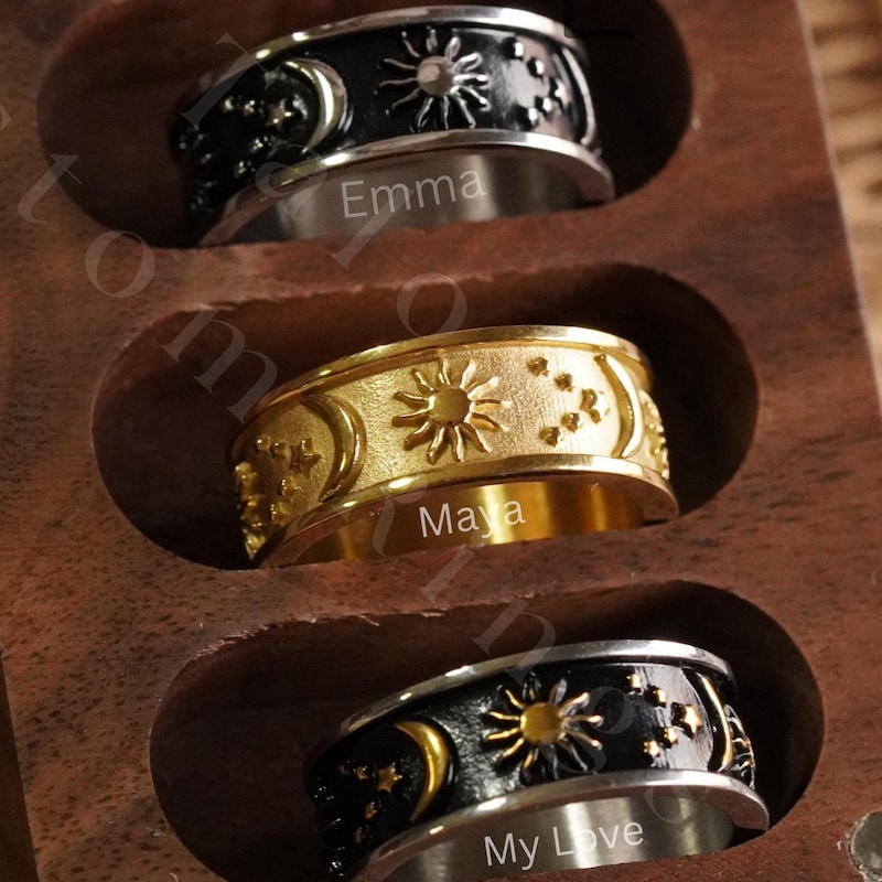 Sun and Moon Ring - Etsy