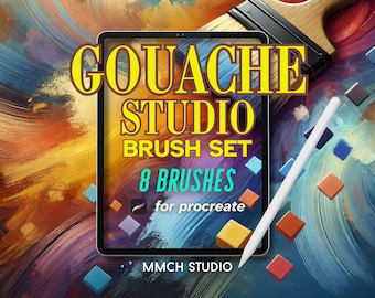 Gouache Brushes for Procreate: Studio Brush Set (Digital Download)