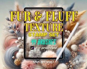 Fur and Fluff Procreate Brush Set – 44 Versatile Brushes for Fluffy Textures & More