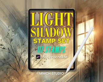 Light & Shadow Procreate Stamp Set: 117 Unique Brushes (Digital Download)