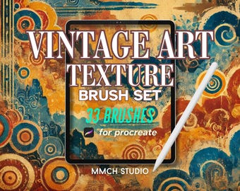 Vintage Rock Texture Procreate Brushes: Dunhuang Art Inspired (Digital Download)