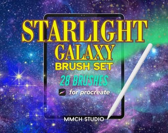 Procreate Galaxy Brush Set – 28 Starlight Brushes for Cosmic Digital Art