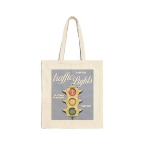 1989 Album Song Inspired, Cotton Canvas Tote Bag, Traffic Lights, Reusable Shopping Bag, Eco-Friendly Grocery Bag, Music