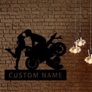 Customize Metal Sign, Motor Wall Art, Couple Logo, Gift for Parent, Lover and Friends, Bedroom, Living Room Indoor Wall Decor