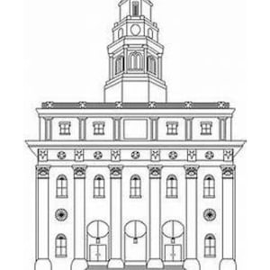 Nauvoo Temple Outline – LDS Pyrography Template | Printable Woodburning Pattern for Religious Crafts
