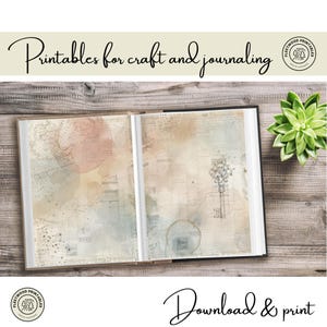 Watercolour Junk Pages | Vintage Junk Journal | Digital Download | Journaling | Travel Journal | Printable Journal Pages