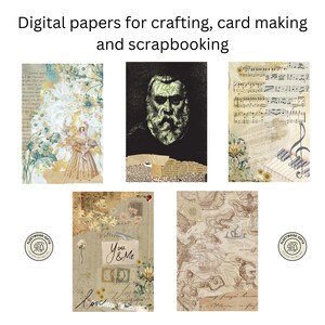 10 diseños de papel digital / 8,5” x 11” / Paquete de papel digital vintage chic / Hojas de scrapbooking universitarias / Colecciones de papel digital
