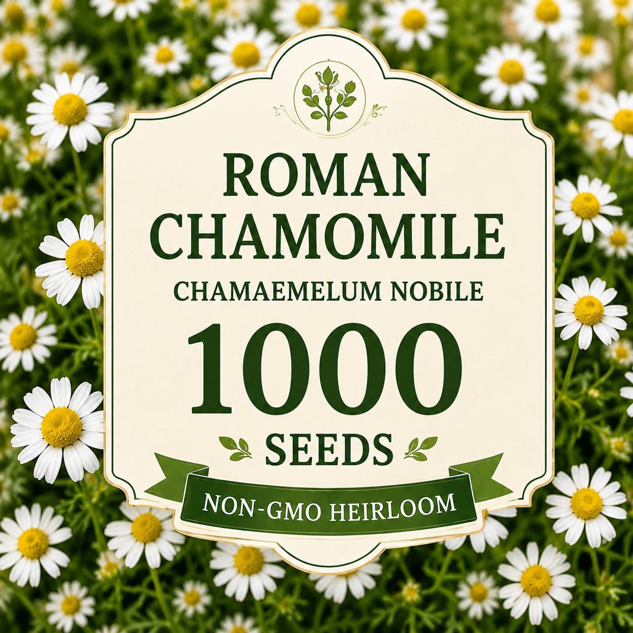 ローマンカモミールの種子1000粒、学名：Chamaemelum nobile、非遺伝子