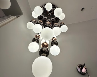 Milk Glass Globe Chandelier – Modern Multi Light Pendant