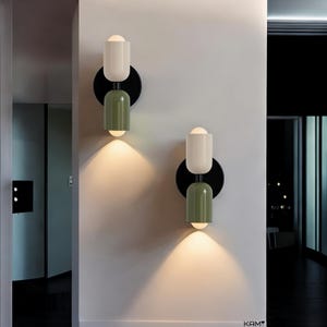 Minimalist Colourful Wall Sconce, Modern White Wall Light, Green Wall Sconce, Ambient Lighting, Bedside Wall Lamp,Outdoor Wall Lamp, Sconce