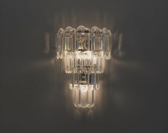 Crystal Wall Sconce – Gold Brass Finish, Elegant Home Lighting