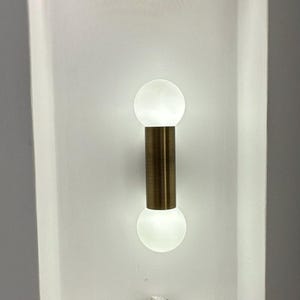 Double Globe Vanity Wall Sconce – Modern Brass Wall Light for Bathroom Vanity, Bedroom, or Hallway Lighting