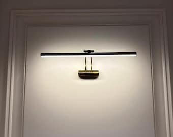 Modern Brass LED Picture Light, Iron Wall Sconce for Artwork, Hardwired Vanity Lamp