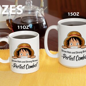 Mug One Piece Luffy Transformation Joy Boy - Design Manga Noir Et Blanc - Céramique 325ml