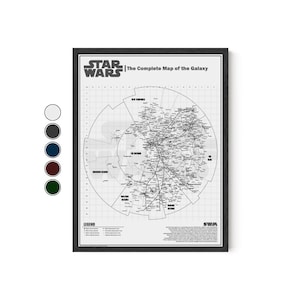 Star Wars Galaxy Map Poster: Komplette Karte - Sci-Fi Kunstdruck