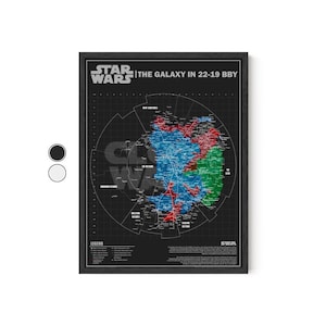 Affiche carte politique Star Wars Clone Wars, affiches verticales mates, art déco mural, impression d'art science-fiction, décoration fan de Star Wars