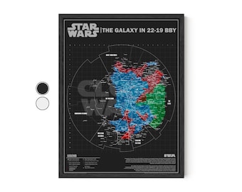 Star Wars Galaxy Political Map Poster: Clone Wars - Sci-Fi Art Print