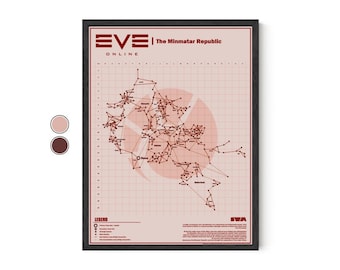 Eve Online Minmatar Republic Map Poster: Sci-Fi Wall Art